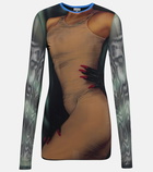 Loewe Printed mesh long-sleeved top