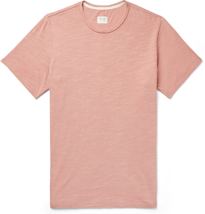 Photo: RAG & BONE - Classic Flame Slub Cotton-Jersey T-Shirt - Pink
