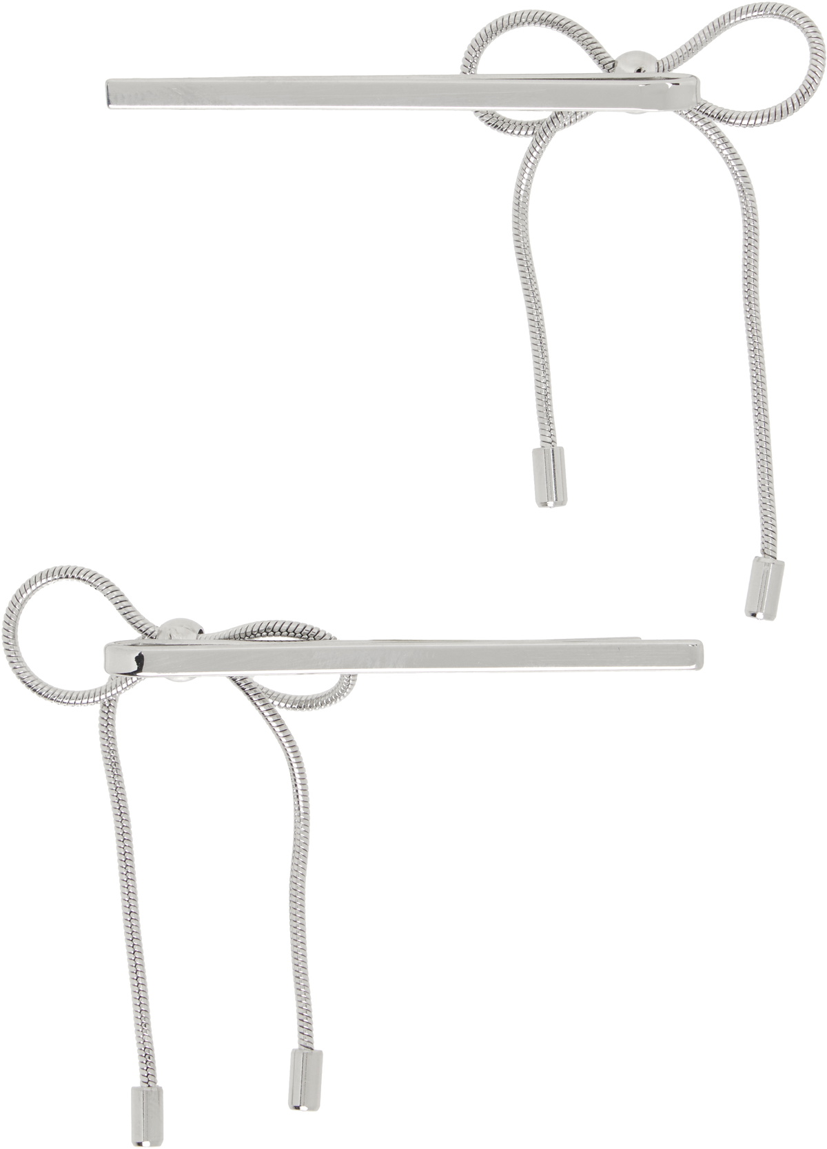 Marland Backus Silver Bow Hair Pins Set