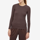 Stylerunner Women's Long Sleeve Fine Ribbed Body in Sepia