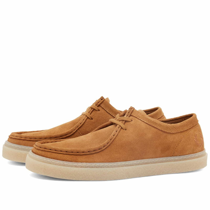 Photo: Fred Perry Men's Dawson Low Suede Sneakers in Dark Caramel