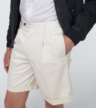 Lardini - Cotton-blend satin shorts