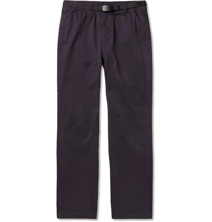 Photo: Gramicci - Slim-Fit Belted Cotton-Blend Twill Trousers - Blue