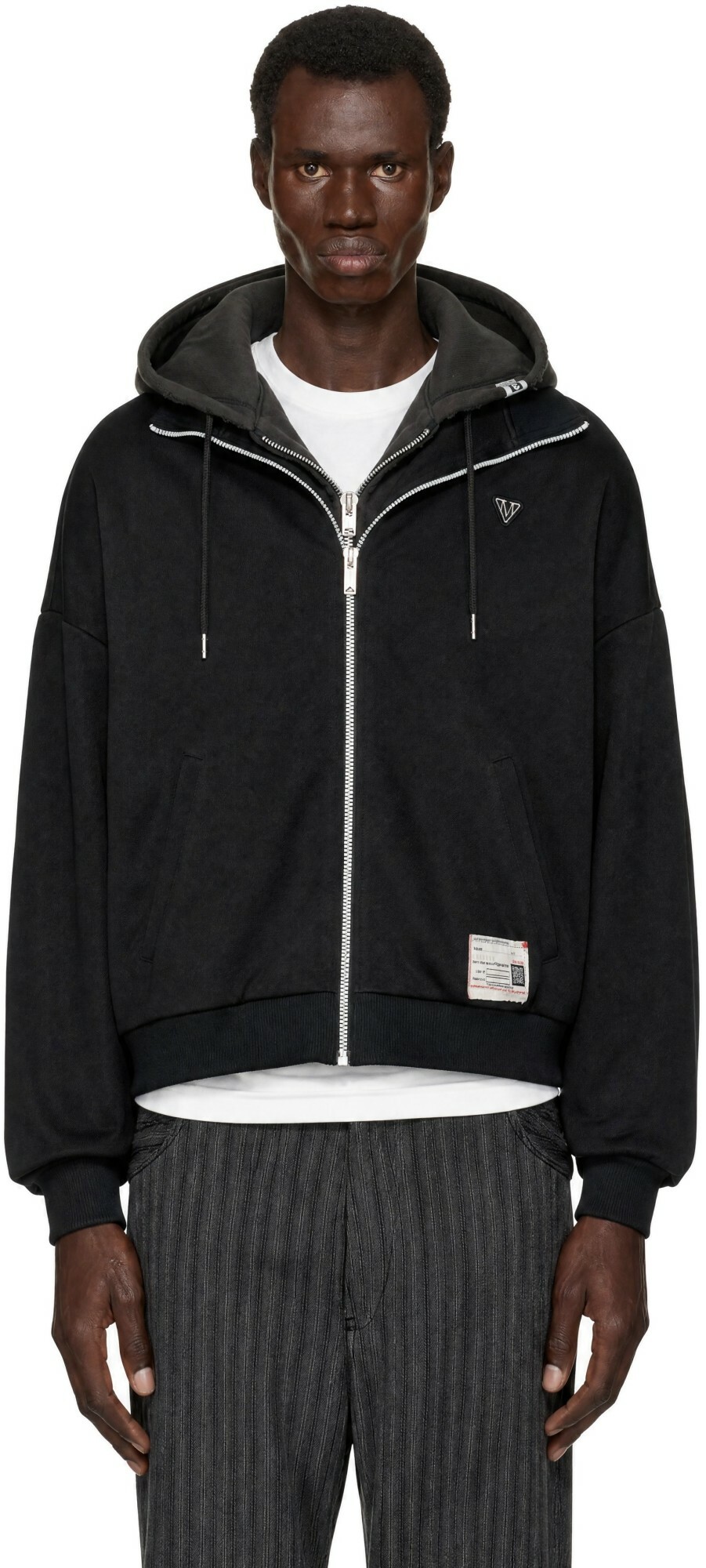 Maison MIHARA YASUHIRO Black Shifted Layer Track Jacket