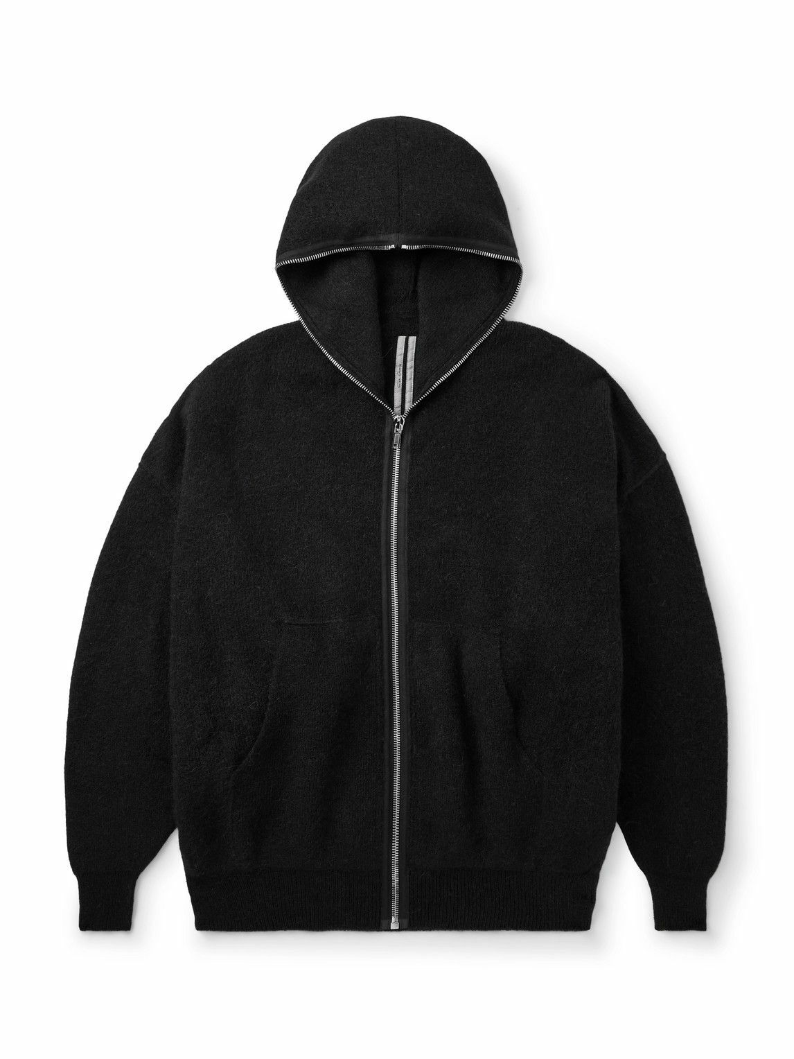 Rick Owens × MONCLER ZIPPED HOODIE L Rick Owens - Moncler Jumbo Oversized Logo-Appliquéd Cotton