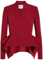 Roland Mouret Panelled Crepe Jacket Dark Red