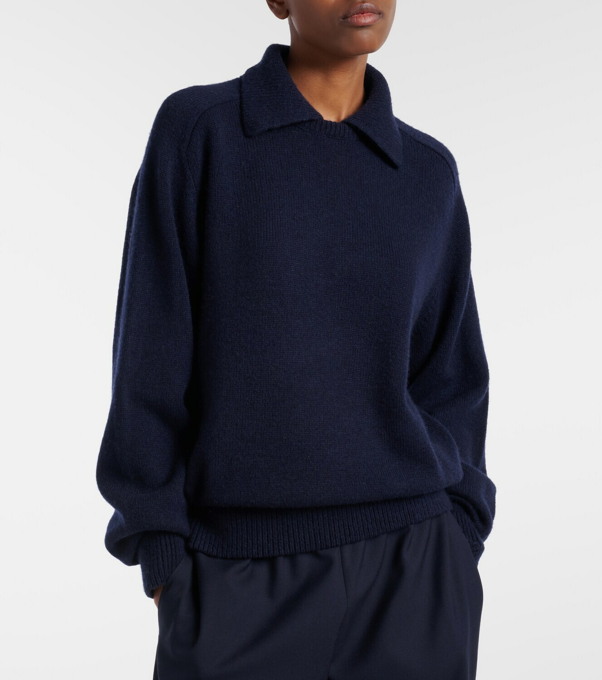 Khaite Jackson wool and cashmere polo sweater