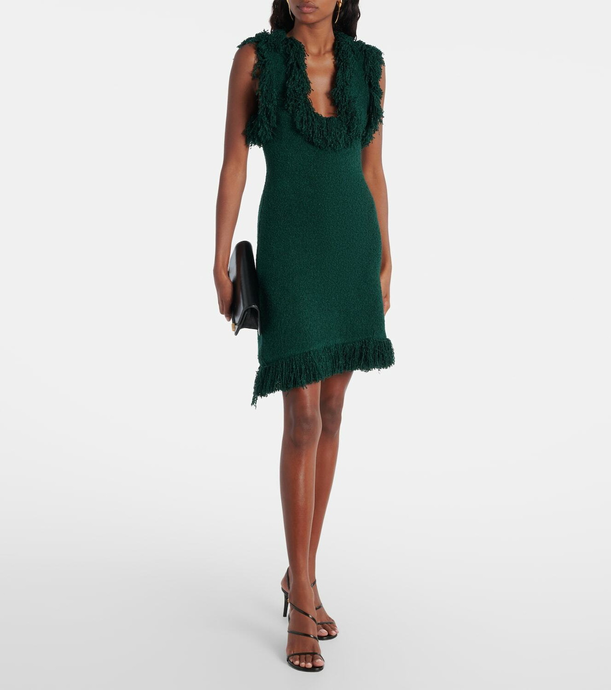 Ferragamo Fringed silk-blend minidress