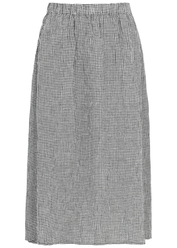 Photo: Eileen Fisher Checked Midi Skirt Black And White