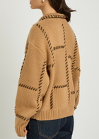 Frame Leather-stitch Wool and Cashmere-blend Jumper Bronze