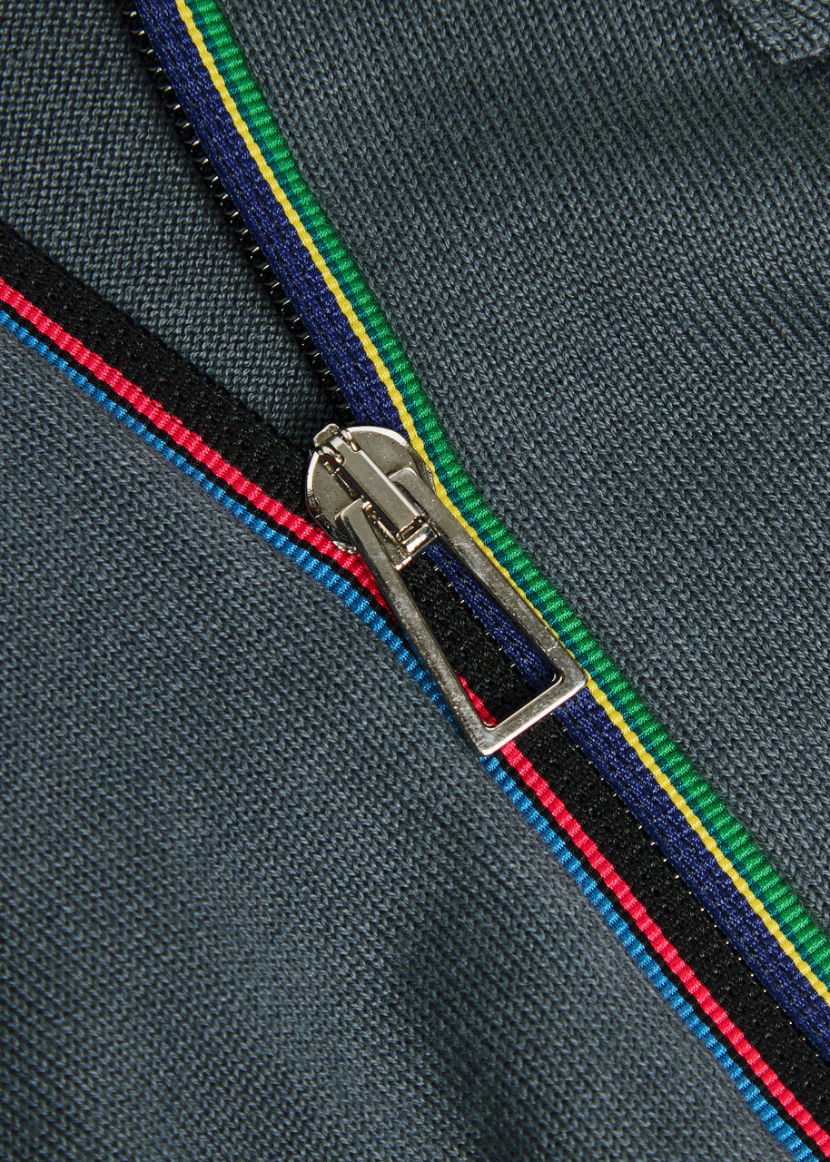 PS Paul Smith Half-zip Cotton Polo Shirt Grey