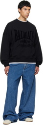 Balmain Black Printed Cotton Sweatshirt