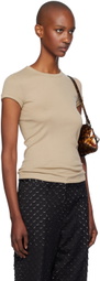 Helmut Lang Beige Shrunken T-shirt