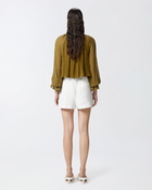 Pinko Lightweight Linen And Viscose Shorts Snow White