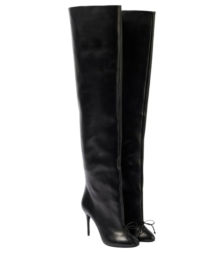 Photo: Alaïa Bow-detail leather over-the-knee boots