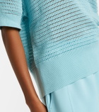 Varley Callie open-knit cotton polo sweater