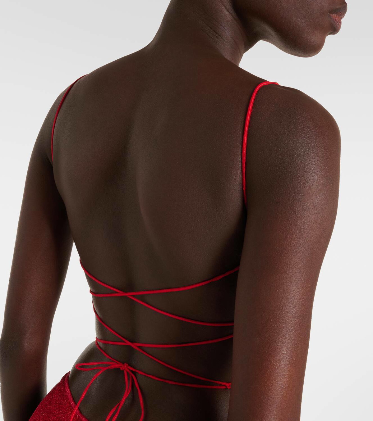 Oséree Lumière Square lamé swimsuit