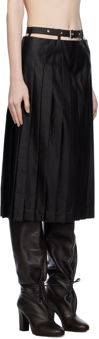 UMBER POSTPAST Brown Pleated Midi Skirt