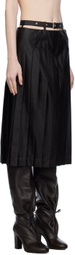 UMBER POSTPAST Brown Pleated Midi Skirt