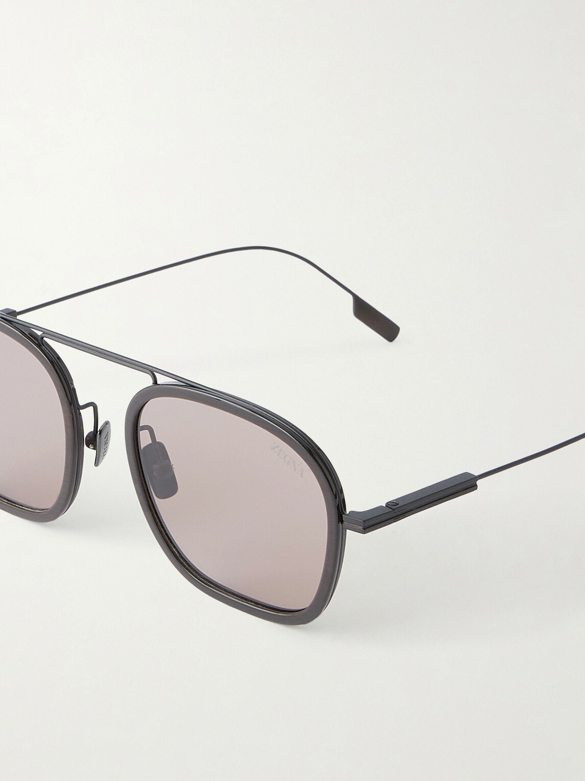 Zegna - Round-Frame Titanium Sunglasses