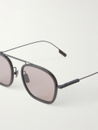 Zegna - Round-Frame Titanium Sunglasses