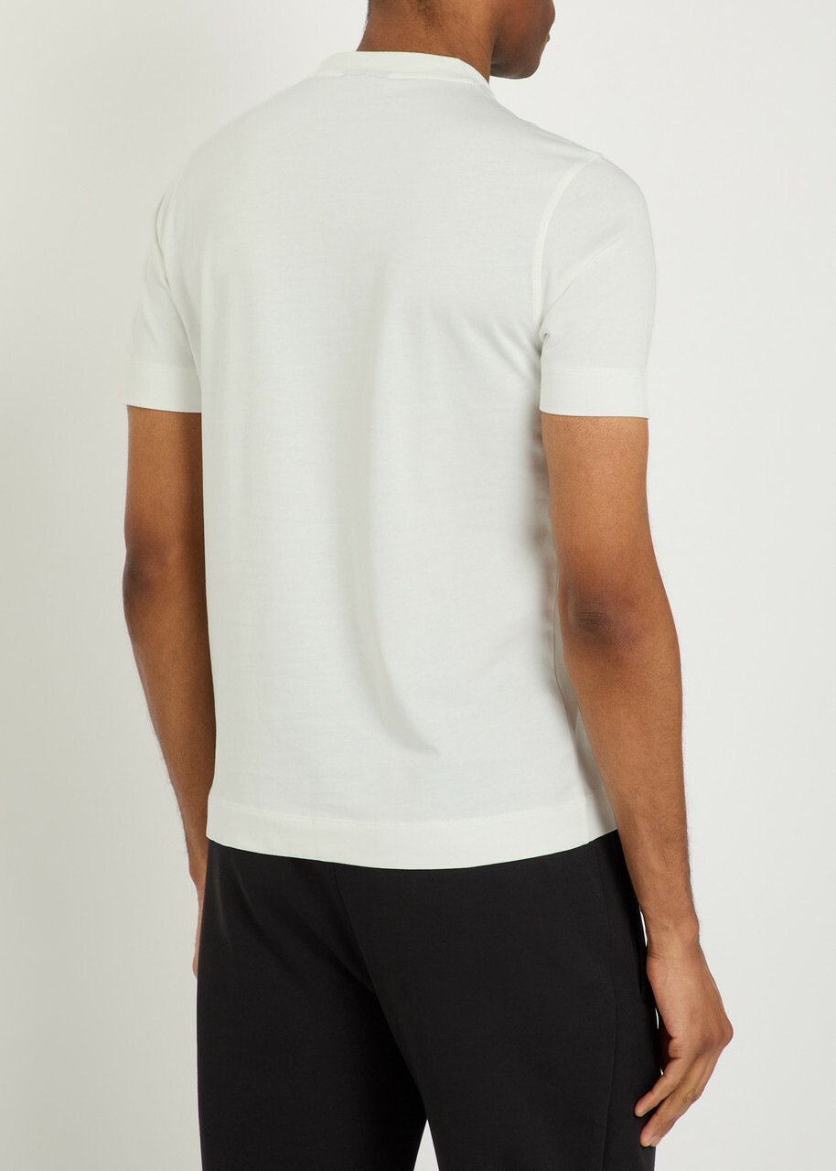 Emporio Armani Logo-embroidered Cotton T-shirt White