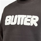 Butter Goods Men's Rounded Logo Crew Sweat in Washed Black