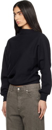 6397 Black Draped Sweatshirt