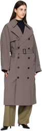 The Frankie Shop Gray Mavis Oversized Trench Coat