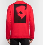 Raf Simons - Printed Embroidered Loopback Cotton-Jersey Sweatshirt - Red