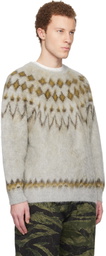 South2 West8 Gray Mohair Crew Neck Sweater