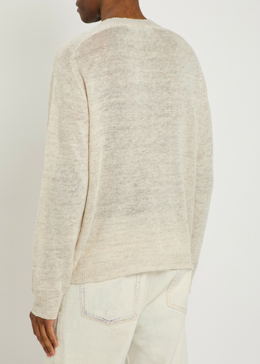 Our Legacy Rue Fine-knit Linen-blend Jumper Ivory