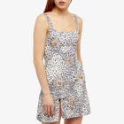 Oceanus Women's Callie Print Mini Dress in Leopard