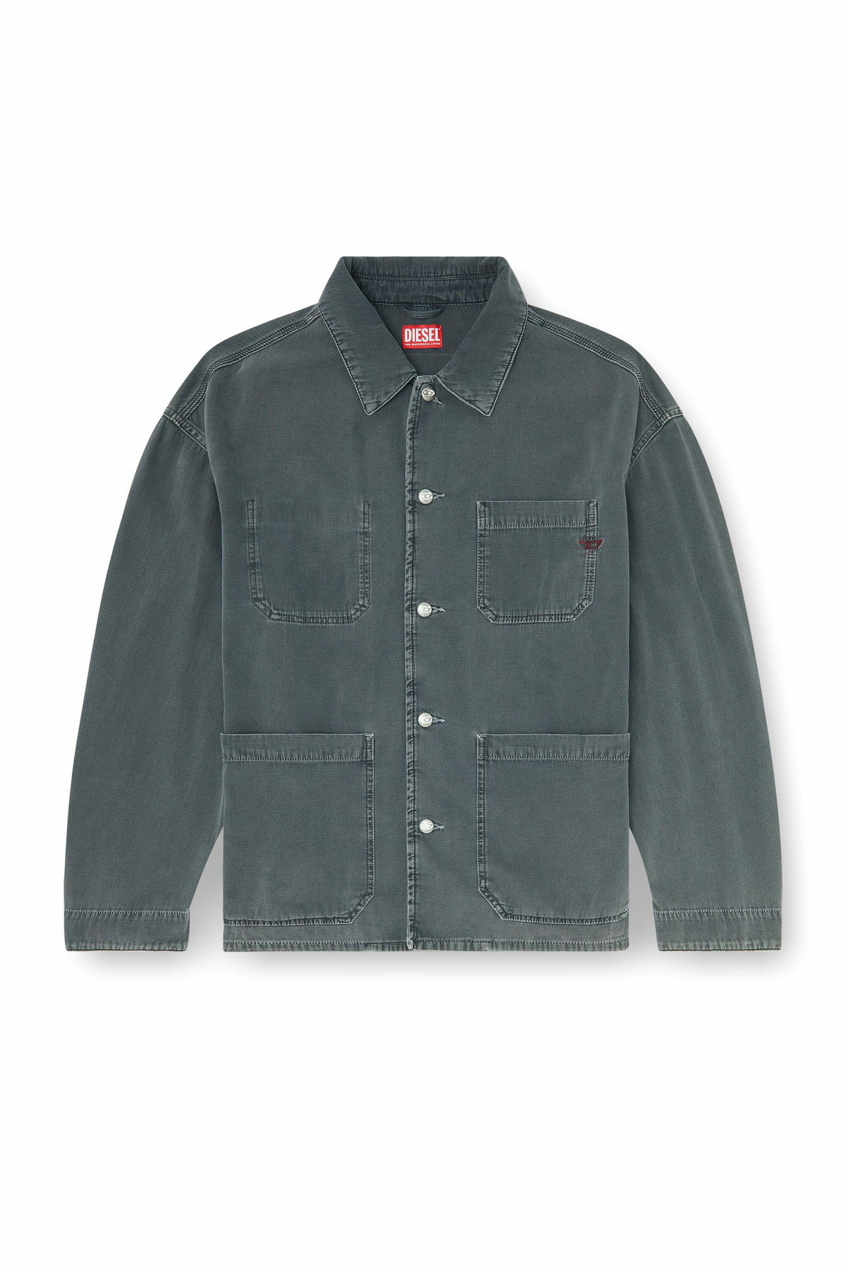 Diesel Utility-style jacket in coloured denim - Denim Jackets - Unisex - Grey