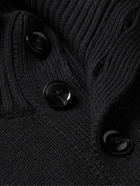 TOM FORD - Wool and Silk-Blend Half-Placket Sweater - Black