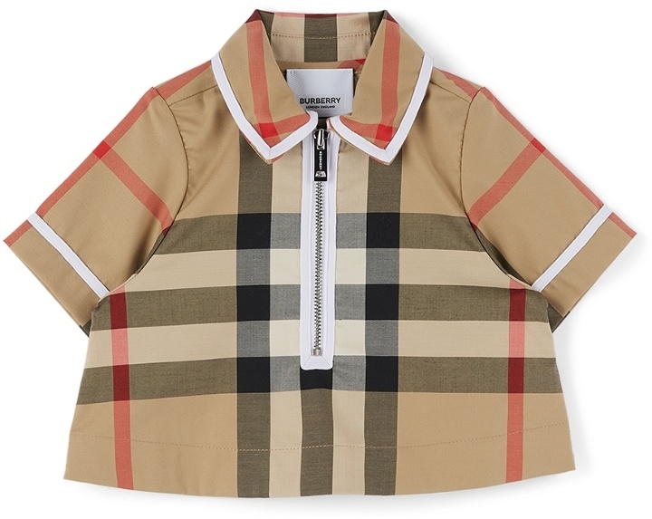 Photo: Burberry Baby Beige Check Zip-Front Shirt