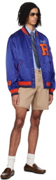 Polo Ralph Lauren Blue Letterman Bomber Jacket