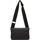 Bottega Veneta Black Dual Cross-Over Messenger Bag