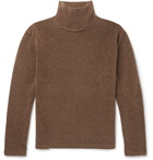 Isabel Benenato - Distressed Knitted Rollneck Sweater - Brown
