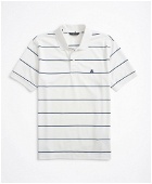 Brooks Brothers Men's Golden Fleece Original Fit Stretch Cotton Thin Stripe Polo Shirt | White