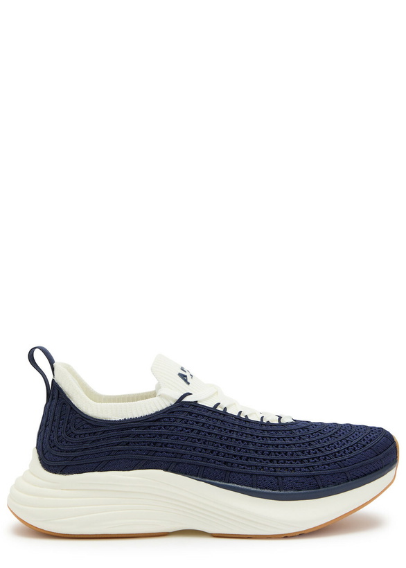 Photo: Athletic Propulsion Labs Techloom Zipline Embroidered Knit Sneakers Navy