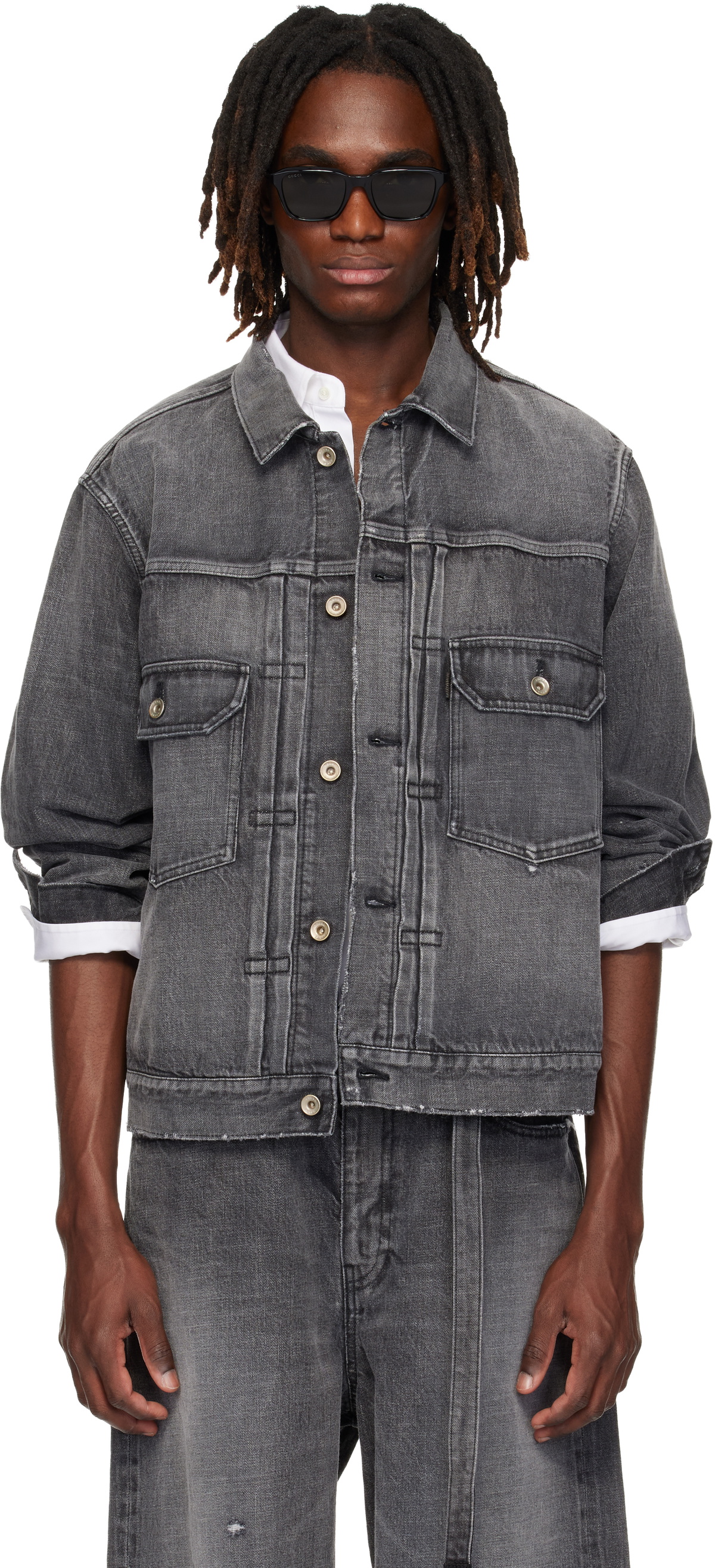sacai グレー ポケット付きジャケット sacai Gray Flap Pocket Denim Jacket Sacai