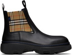 Burberry Black Leather Creeper Low Chelsea Boots