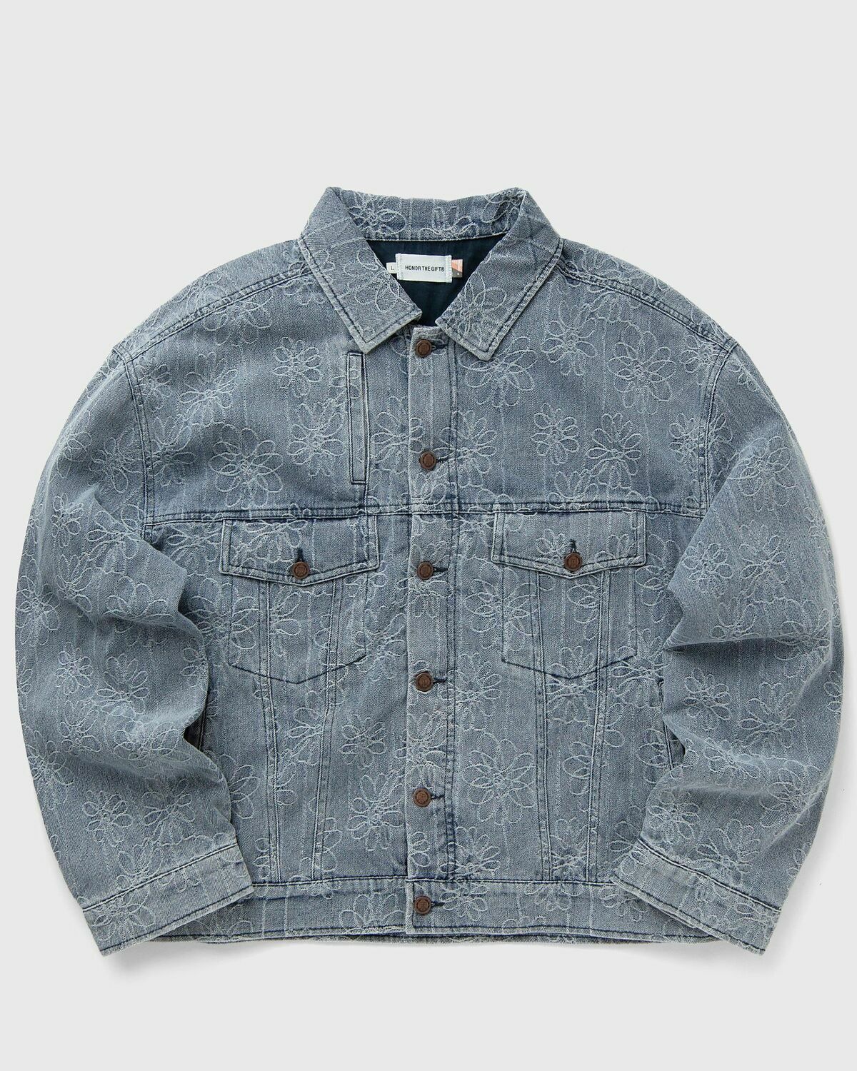 Honor The Gift FLOWER JACQUARD JACKET Grey Mens Denim Jacket