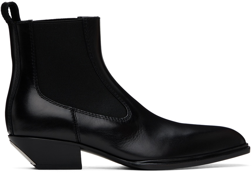 Photo: Alexander Wang Black Slick Smooth Leather Ankle Boots
