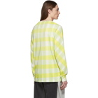 Eckhaus Latta Yellow Grid Lapped Long Sleeve T-Shirt