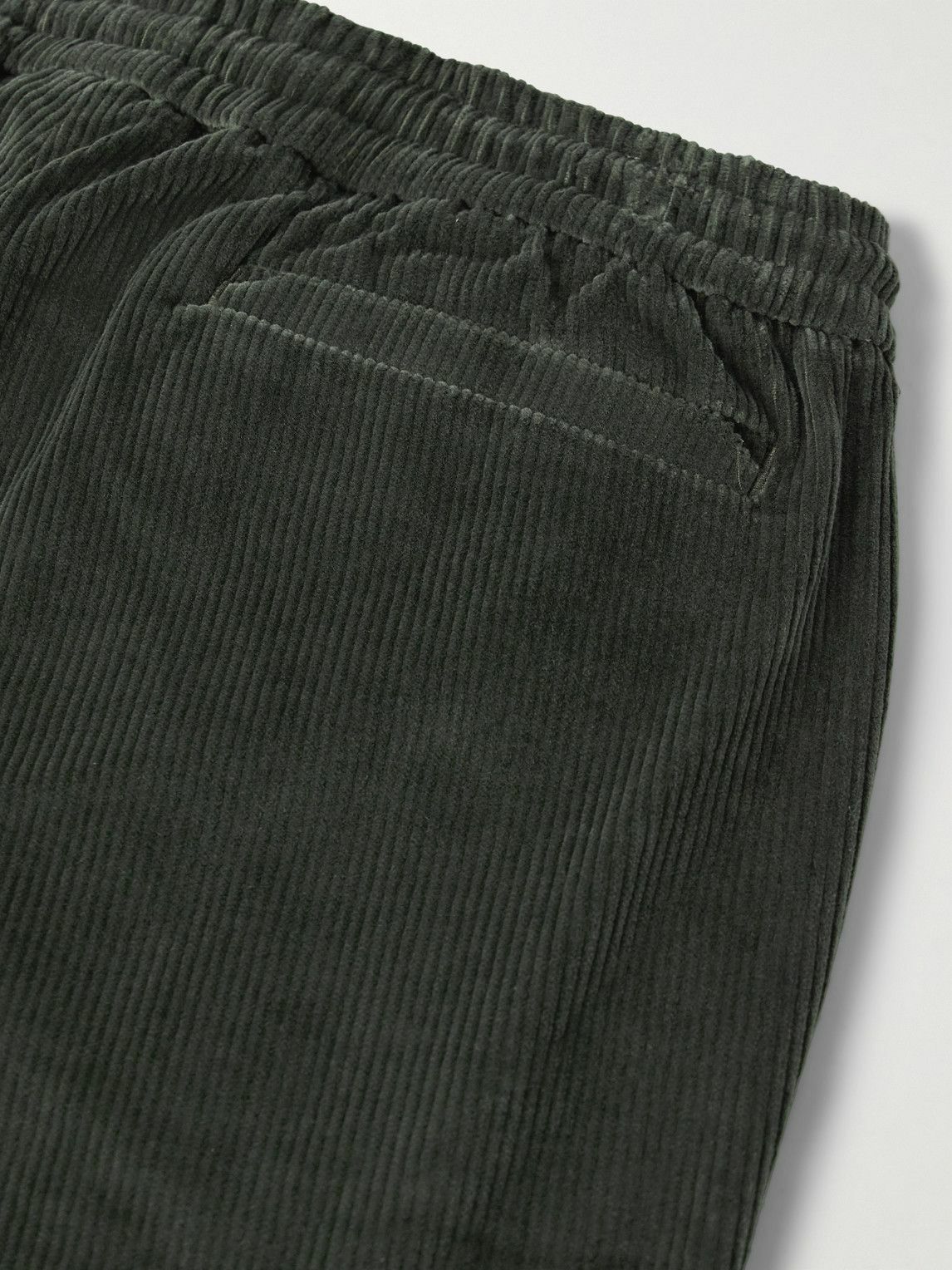 SEASE - Mindset Slim-Fit Cotton-Blend Corduroy Drawstring Trousers - Green
