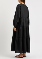 Matteau Tiered Cotton Maxi Dress Black