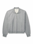 AGOLDE - Idris Cotton-Jersey Half-Zip Sweatshirt - Gray