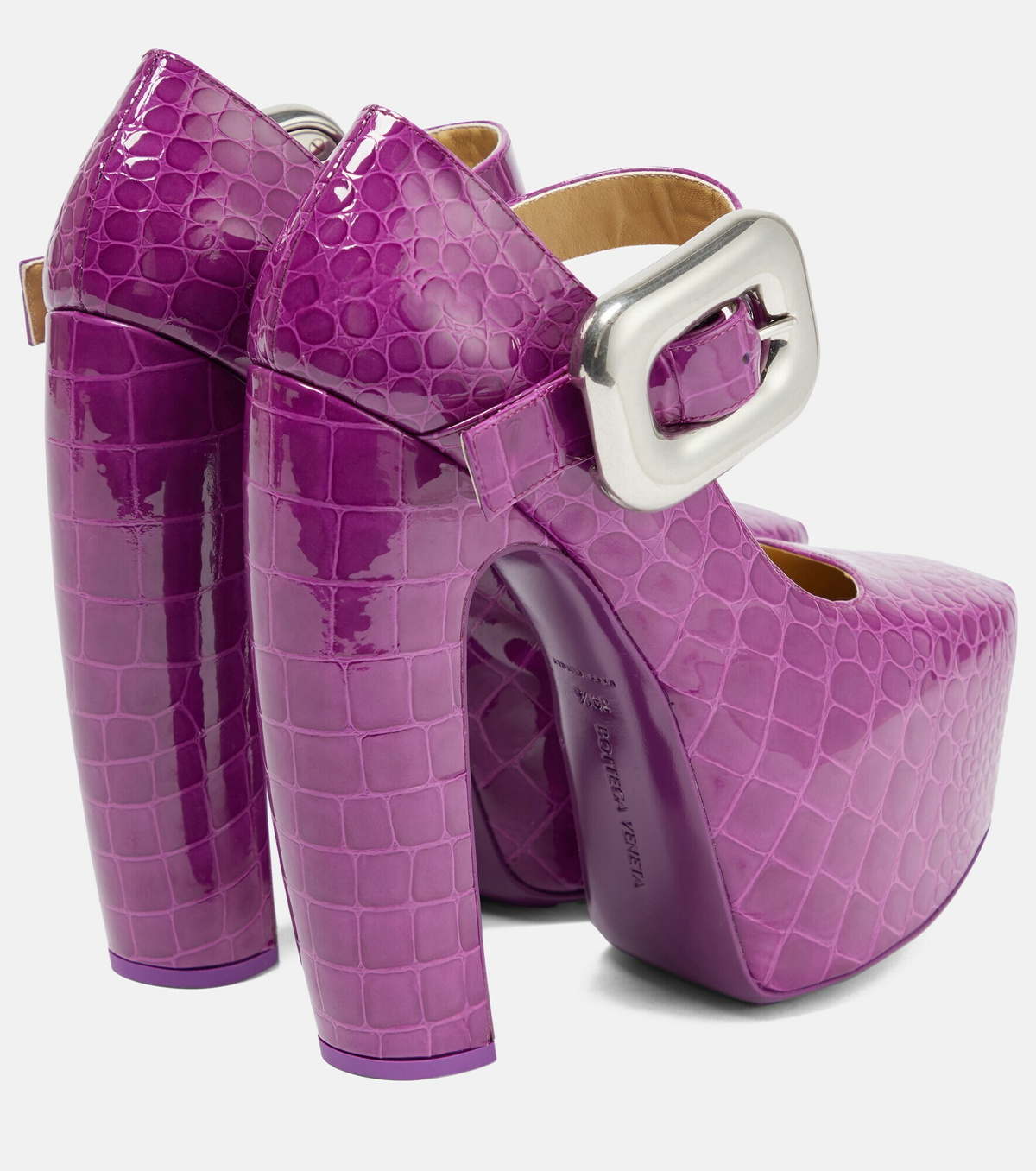Bottega Veneta - Mostra leather platform Mary Jane pumps